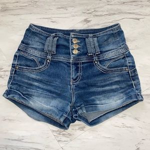 High Waisted Distressed Jean Shorts